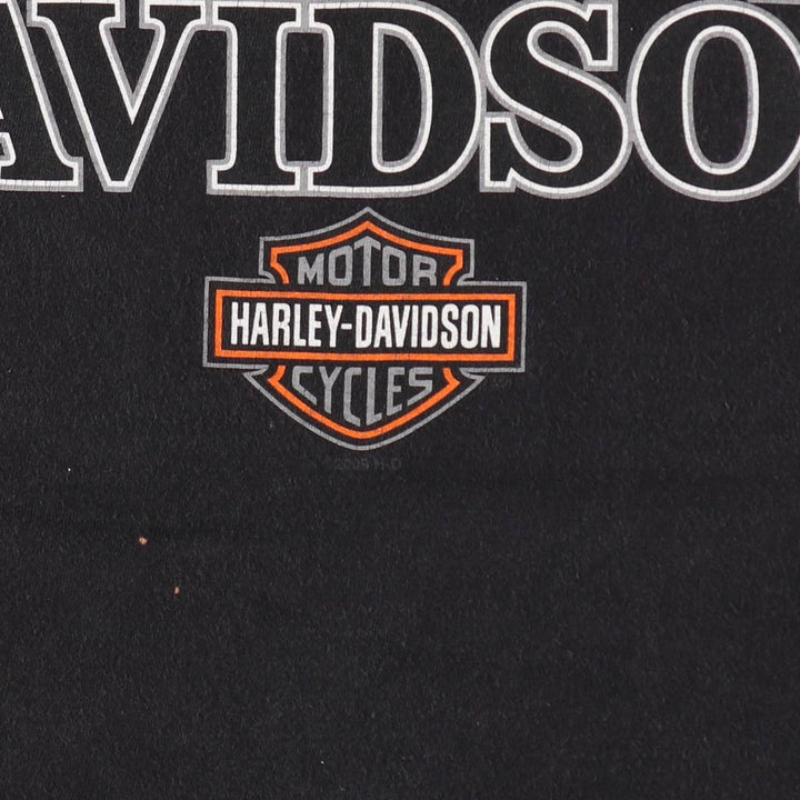00'S Harley-Davidson Motorcycle Bike T-shirt Made in USA Men's XL cotton black type Vintage Second Hand