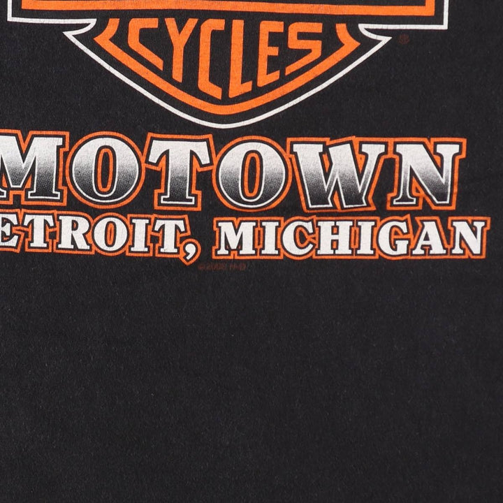 00'S Harley-Davidson Motorcycle Bike T-shirt Made in USA Men's XL cotton black type Vintage Second Hand