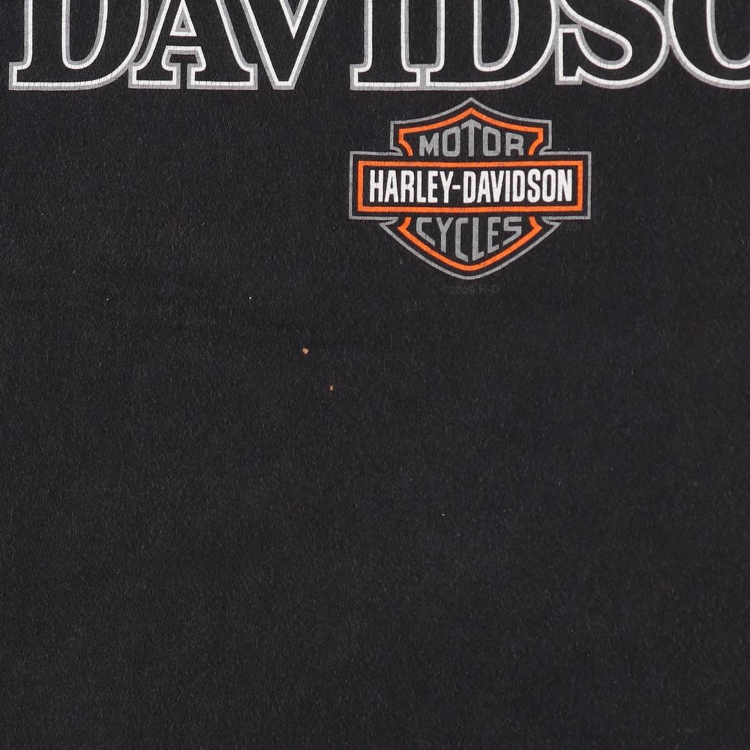 00'S Harley-Davidson Motorcycle Bike T-shirt Made in USA Men's XL cotton black type Vintage Second Hand