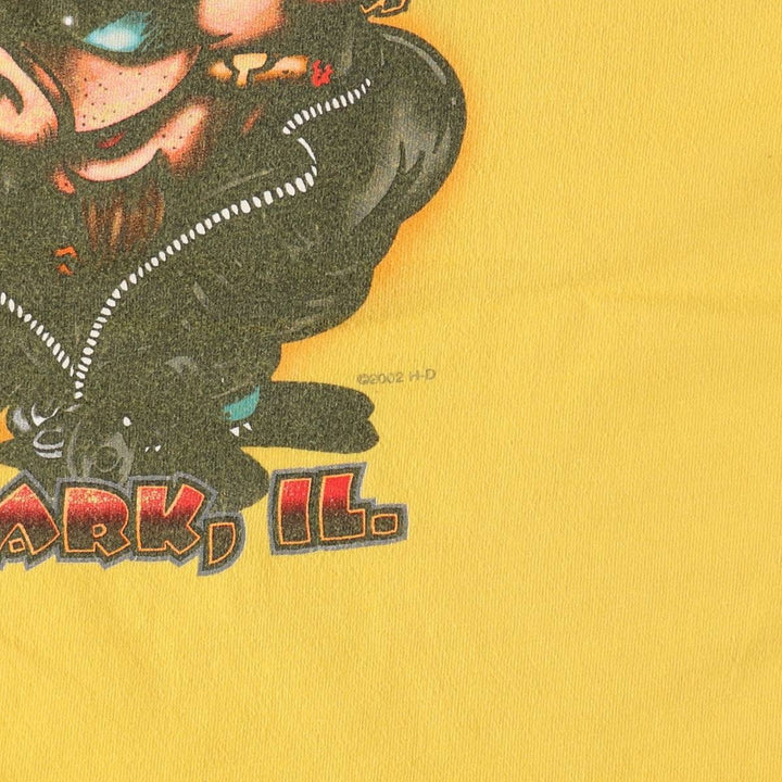 00'S Harley-Davidson Motorcycle Bike T-shirt Made in USA Men's XL cotton yellow type Vintage Second Hand