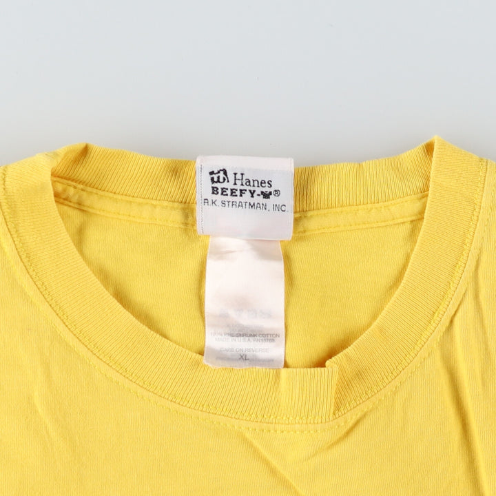 00'S Harley-Davidson Hanes Motorcycle Bike T-shirt Made in USA Men's XL cotton yellow type Vintage Second Hand