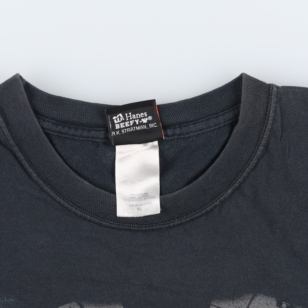 00'S Harley-Davidson Hanes Motorcycle Bike T-shirt Made in USA Men's XL cotton black type Vintage Second Hand