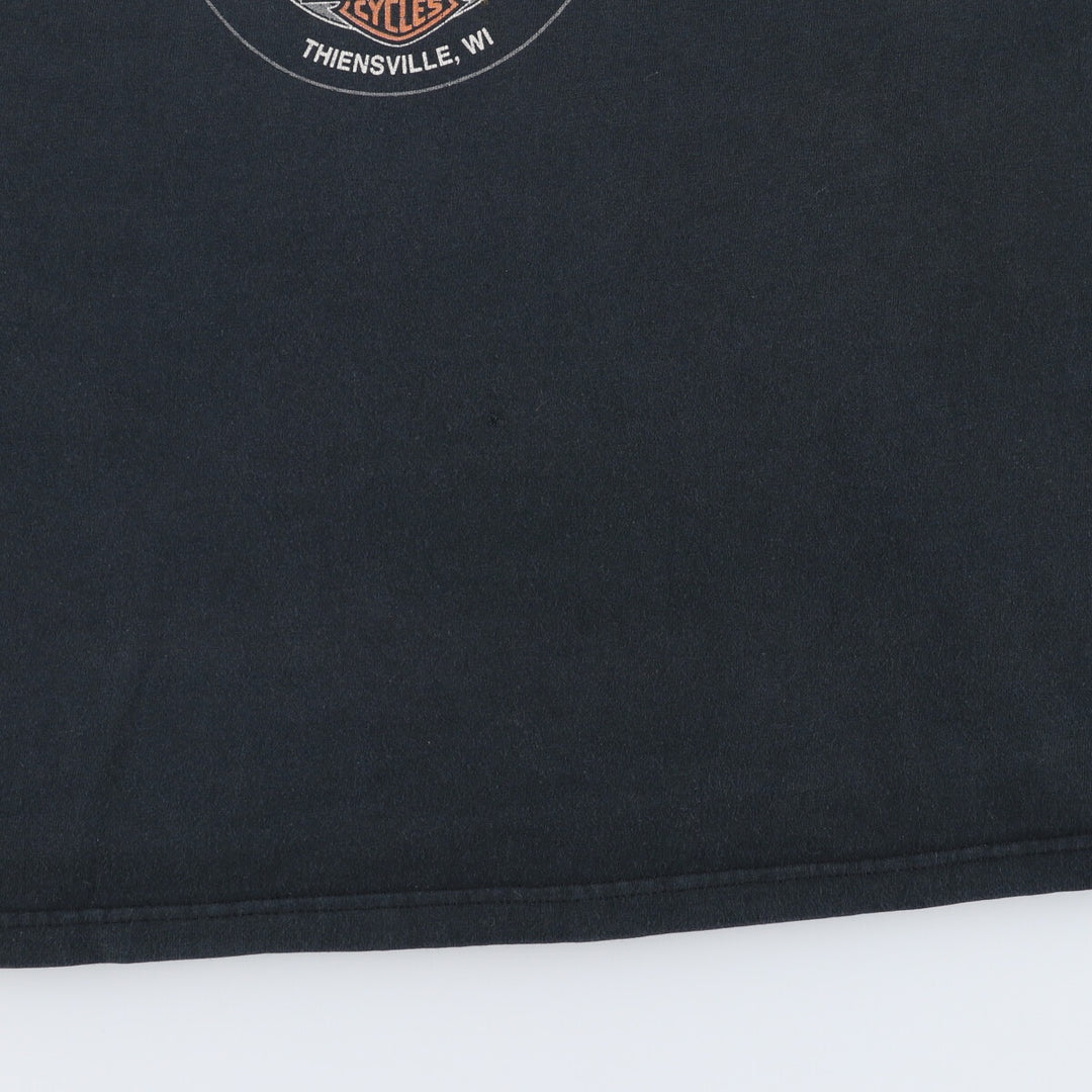 00'S Harley-Davidson Hanes Motorcycle Bike T-shirt Made in USA Men's XL cotton black type Vintage Second Hand