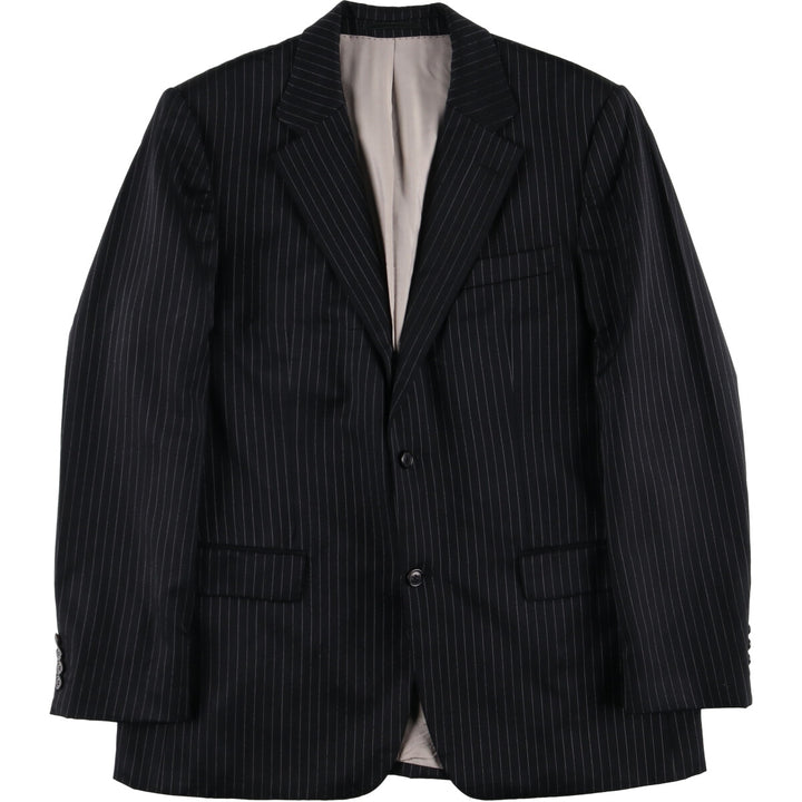 Hugo Boss Striped Wool Tailored Jacket, Men's Size M wool black type Vintage Second Hand