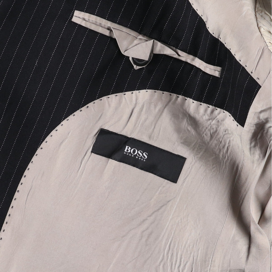 Hugo Boss Striped Wool Tailored Jacket, Men's Size M wool black type Vintage Second Hand
