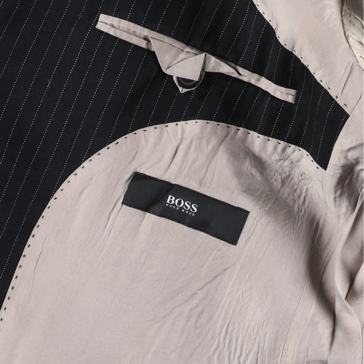 Hugo Boss Striped Wool Tailored Jacket, Men's Size M wool black type Vintage Second Hand