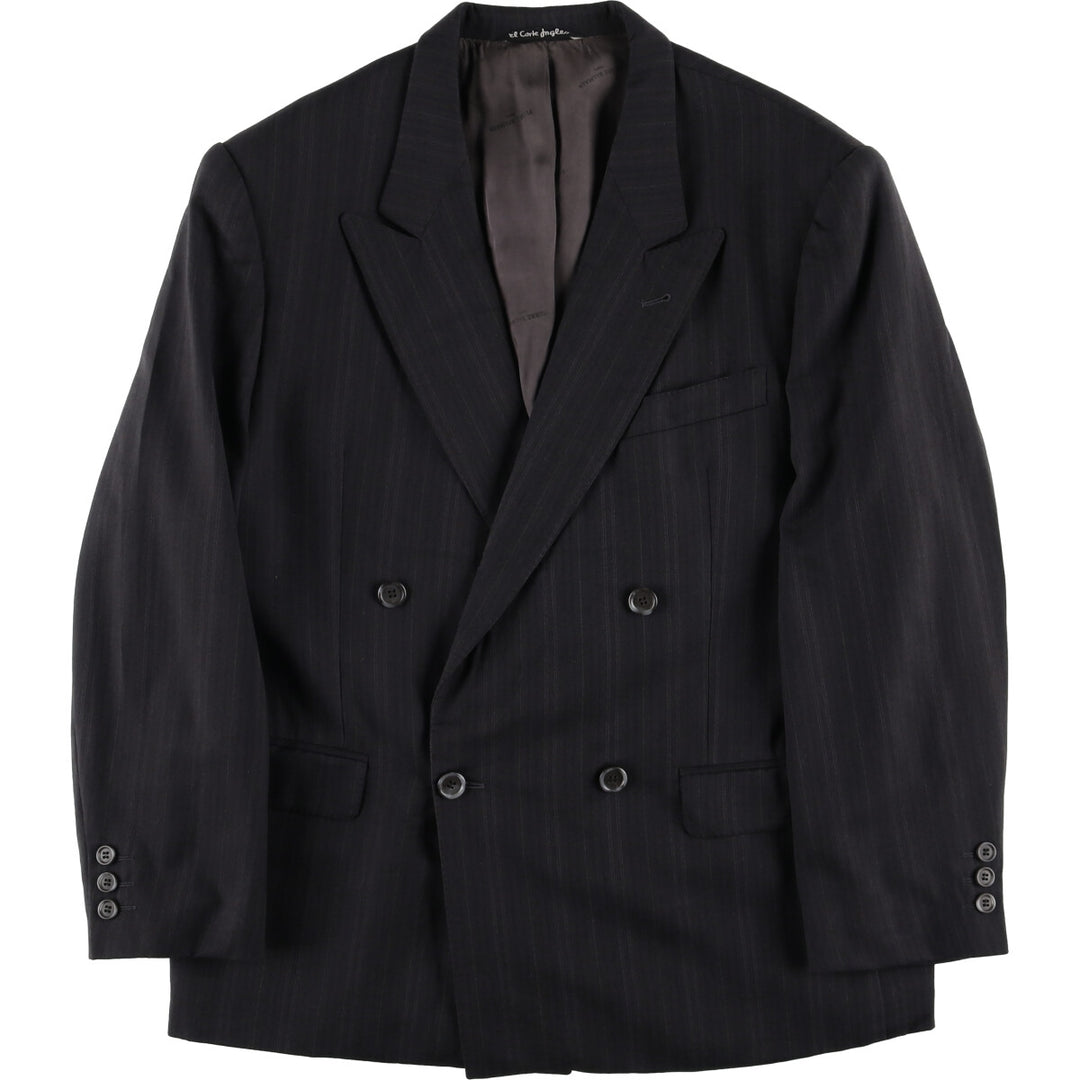 Pierre Balmain PARIS Stripe Pattern Double Breasted Peak Lapel Wool Tailored Jacket Men's M size / eaa523942