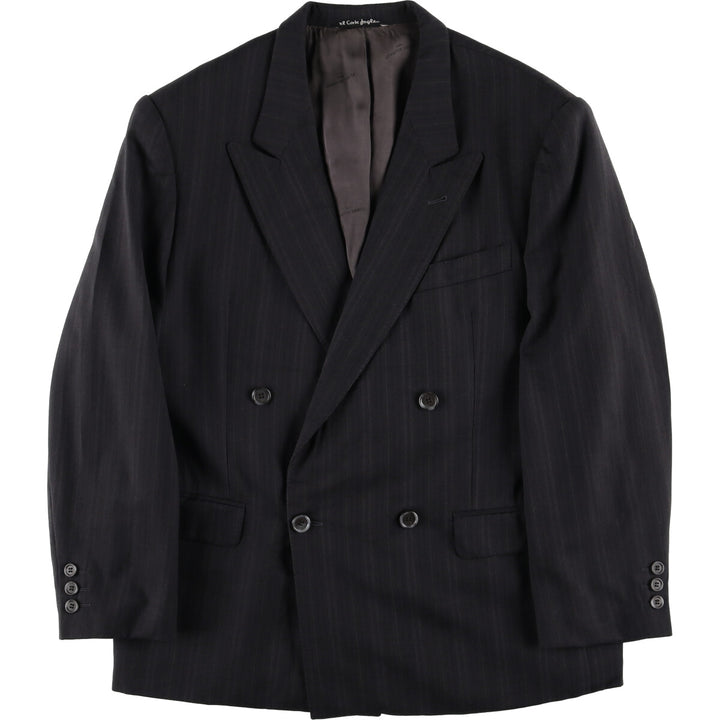 Pierre Balmain PARIS Stripe Pattern Double Breasted Peak Lapel Wool Tailored Jacket Men's M size / eaa523942