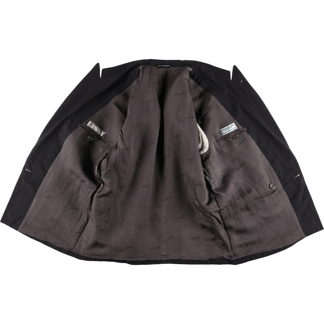 Pierre Balmain PARIS Stripe Pattern Double Breasted Peak Lapel Wool Tailored Jacket Men's M size / eaa523942