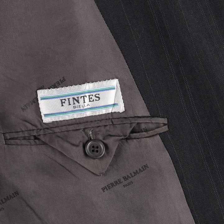 Pierre Balmain PARIS Stripe Pattern Double Breasted Peak Lapel Wool Tailored Jacket Men's M size / eaa523942