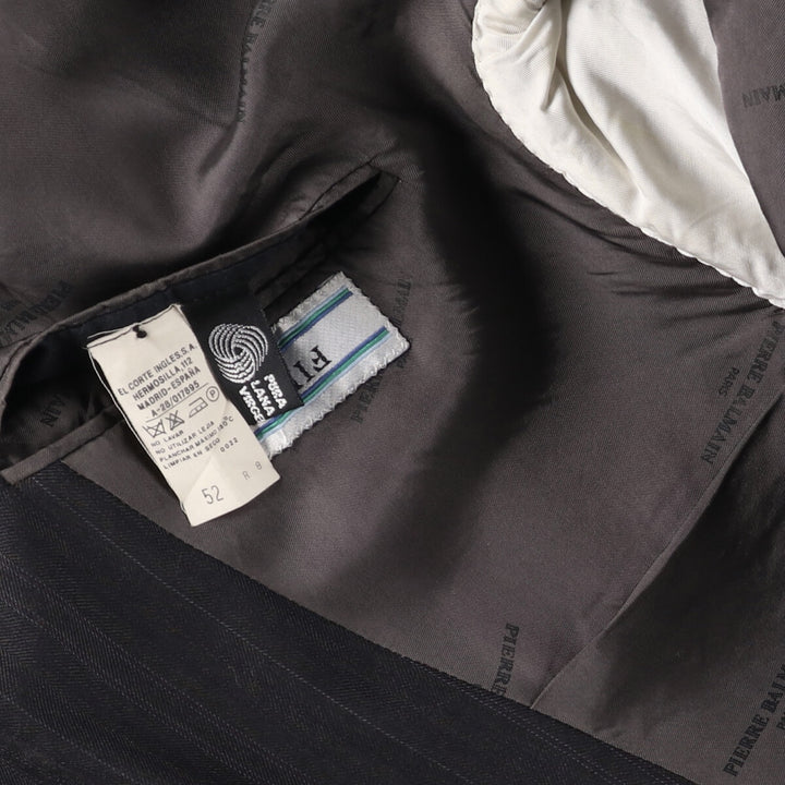 Pierre Balmain PARIS Stripe Pattern Double Breasted Peak Lapel Wool Tailored Jacket Men's M size / eaa523942