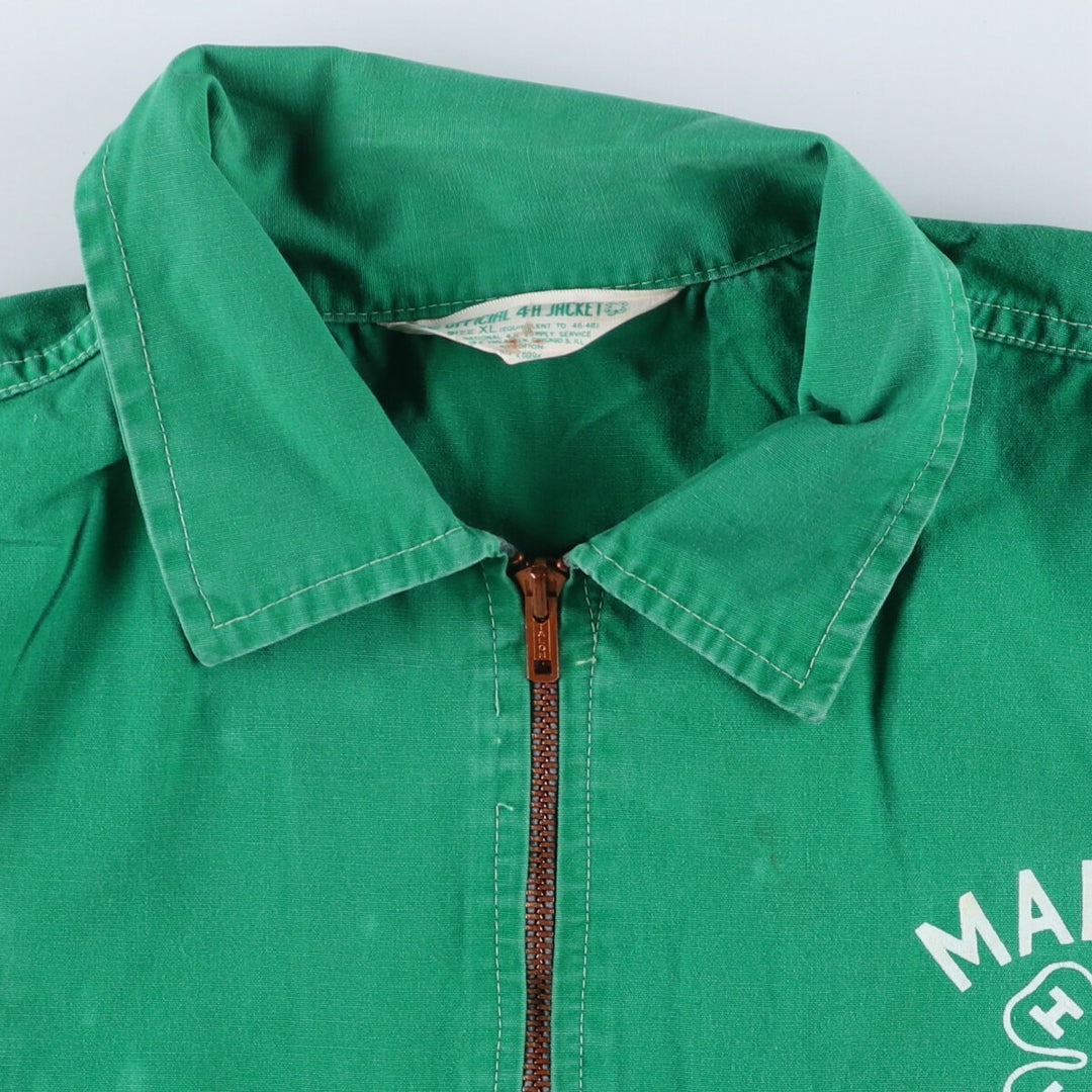 60s~70'S 4-H CLUB back print cotton jacket men's XL equivalent vintage /eaa523958
