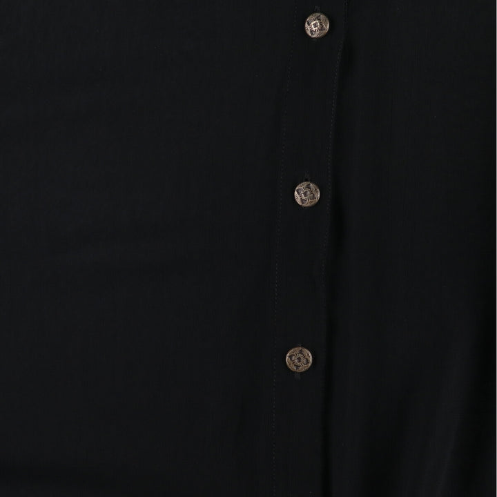 CAROLE LITTLE Long Sleeve See-Through Blouse, Women's Size L Rayon black type Vintage Second Hand