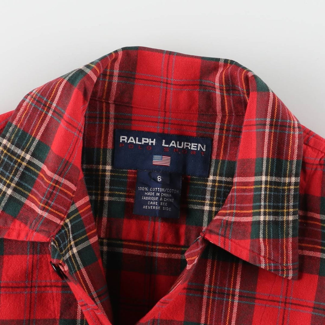 Ralph Lauren Polo Sport Check Pattern Long Sleeve Cotton Check Shirt Box Shirt Women's M Size / eaa524041