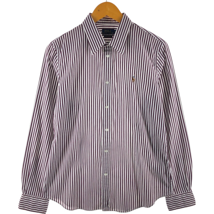 Ralph Lauren POLO RALPH LAUREN SLIM STRTCH long sleeve cotton striped shirt women's size M /eaa524042