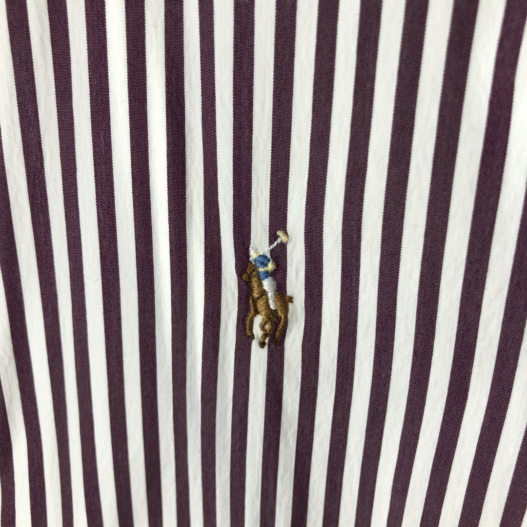 Ralph Lauren POLO RALPH LAUREN SLIM STRTCH long sleeve cotton striped shirt women's size M /eaa524042