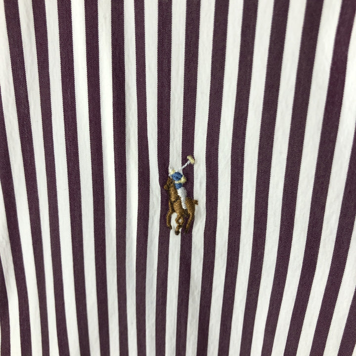 Ralph Lauren POLO RALPH LAUREN SLIM STRTCH long sleeve cotton striped shirt women's size M /eaa524042