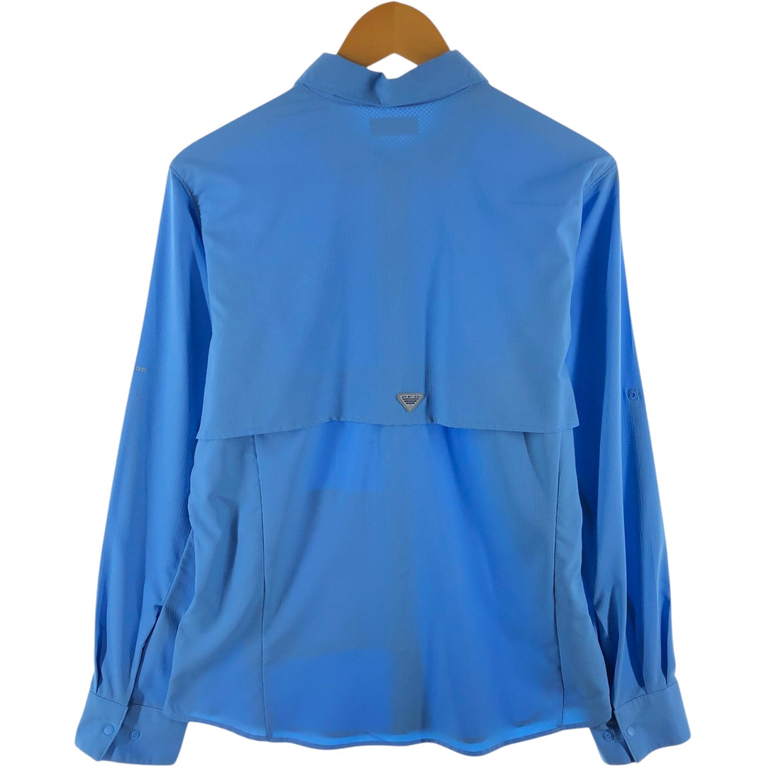 Columbia PFG Omni-Shade Long Sleeve Fishing Shirt, Women's, Size L polyester Blue type light blue Vintage Second Hand