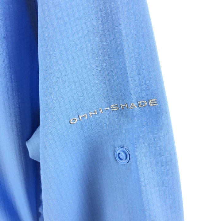 Columbia PFG Omni-Shade Long Sleeve Fishing Shirt, Women's, Size L polyester Blue type light blue Vintage Second Hand