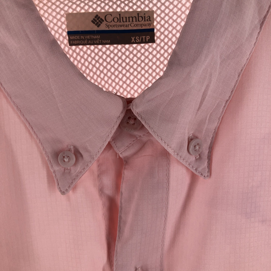 Columbia PFG Omni-Shade Button-Down Long Sleeve Fishing Shirt, Women's Size Medium polyester pink type Vintage Second Hand