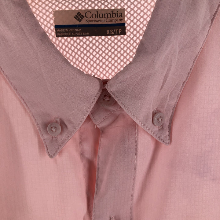 Columbia PFG Omni-Shade Button-Down Long Sleeve Fishing Shirt, Women's Size Medium polyester pink type Vintage Second Hand