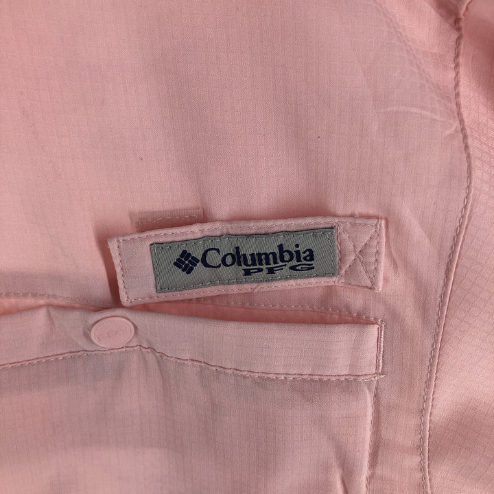 Columbia PFG Omni-Shade Button-Down Long Sleeve Fishing Shirt, Women's Size Medium polyester pink type Vintage Second Hand