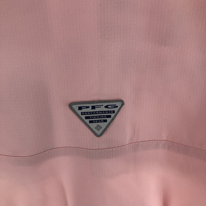 Columbia PFG Omni-Shade Button-Down Long Sleeve Fishing Shirt, Women's Size Medium polyester pink type Vintage Second Hand