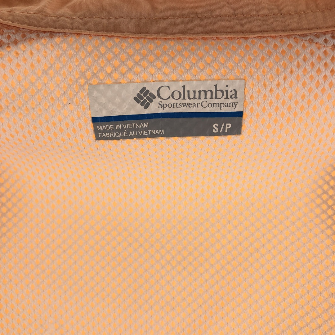 Columbia PFG Omni-Shade Button-Down Long Sleeve Fishing Shirt, Men's Size Small Nylon orange type Vintage Second Hand
