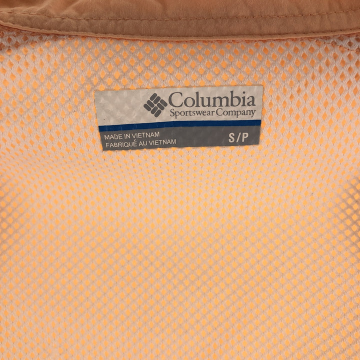 Columbia PFG Omni-Shade Button-Down Long Sleeve Fishing Shirt, Men's Size Small Nylon orange type Vintage Second Hand