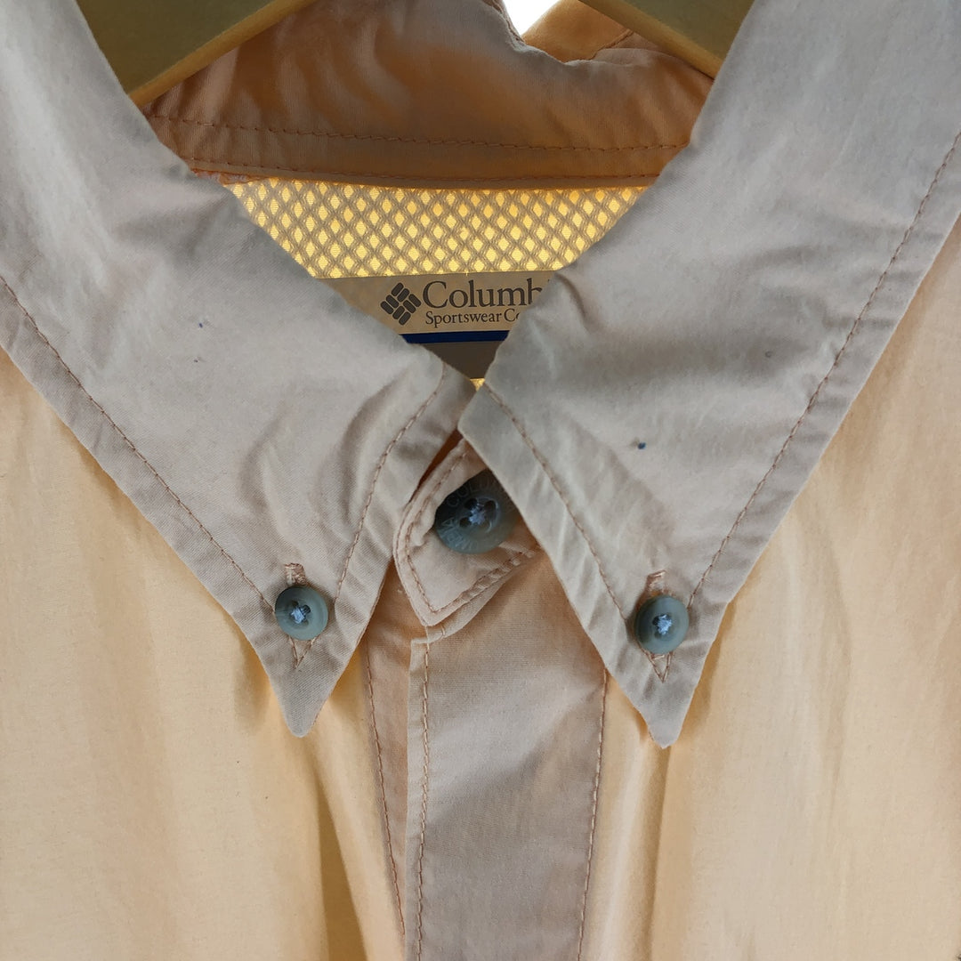 Columbia PFG Omni-Shade Button-Down Long Sleeve Fishing Shirt, Men's Size Small Nylon orange type Vintage Second Hand