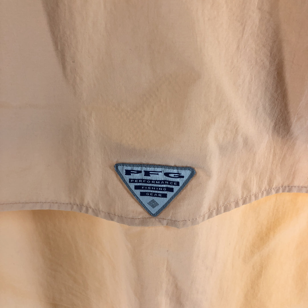 Columbia PFG Omni-Shade Button-Down Long Sleeve Fishing Shirt, Men's Size Small Nylon orange type Vintage Second Hand