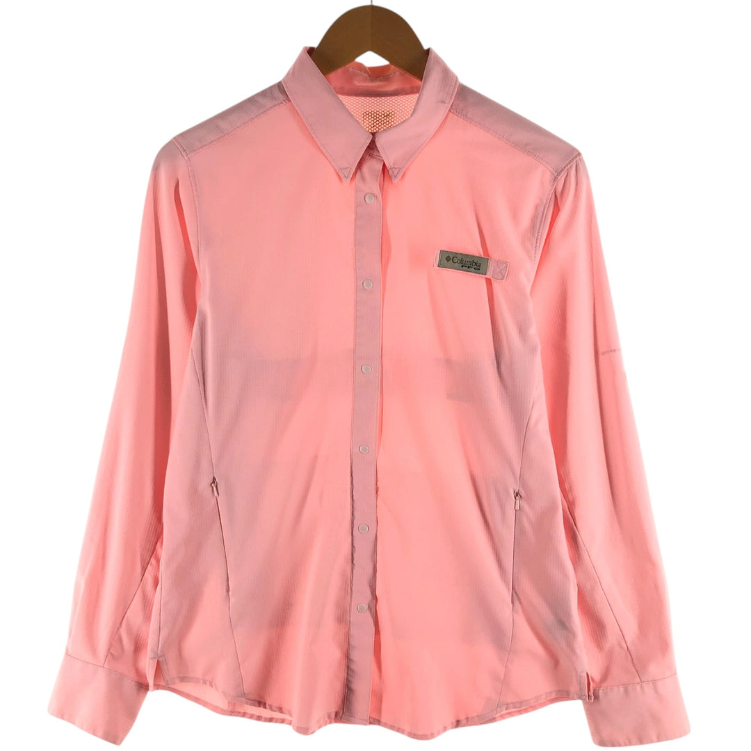 Columbia PFG Omni-Shade Long Sleeve Fishing Shirt, Women's, Size M polyester pink type Vintage Second Hand