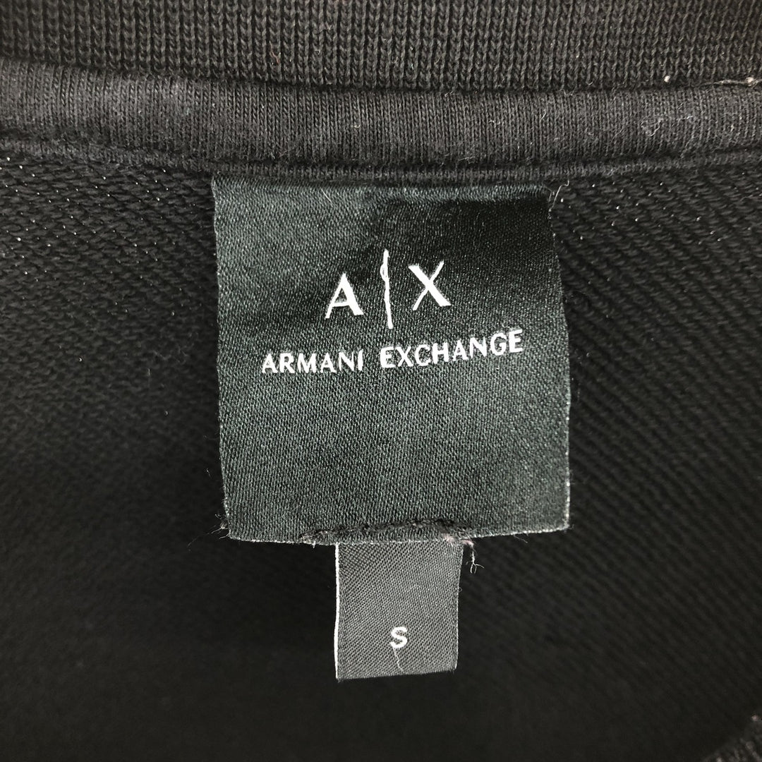 Armani ARMANI EXCHANGE logo sweatshirt, men's size S cotton black type Vintage Second Hand