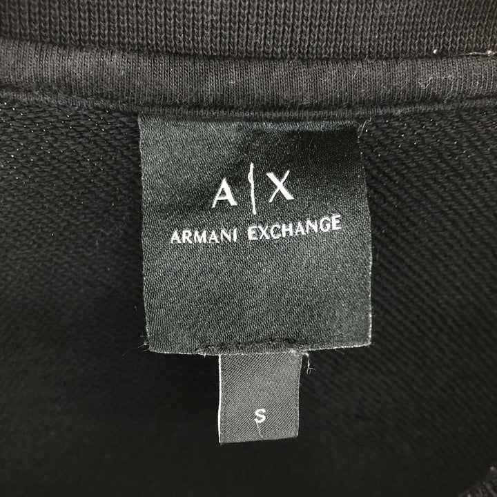 Armani ARMANI EXCHANGE logo sweatshirt, men's size S cotton black type Vintage Second Hand