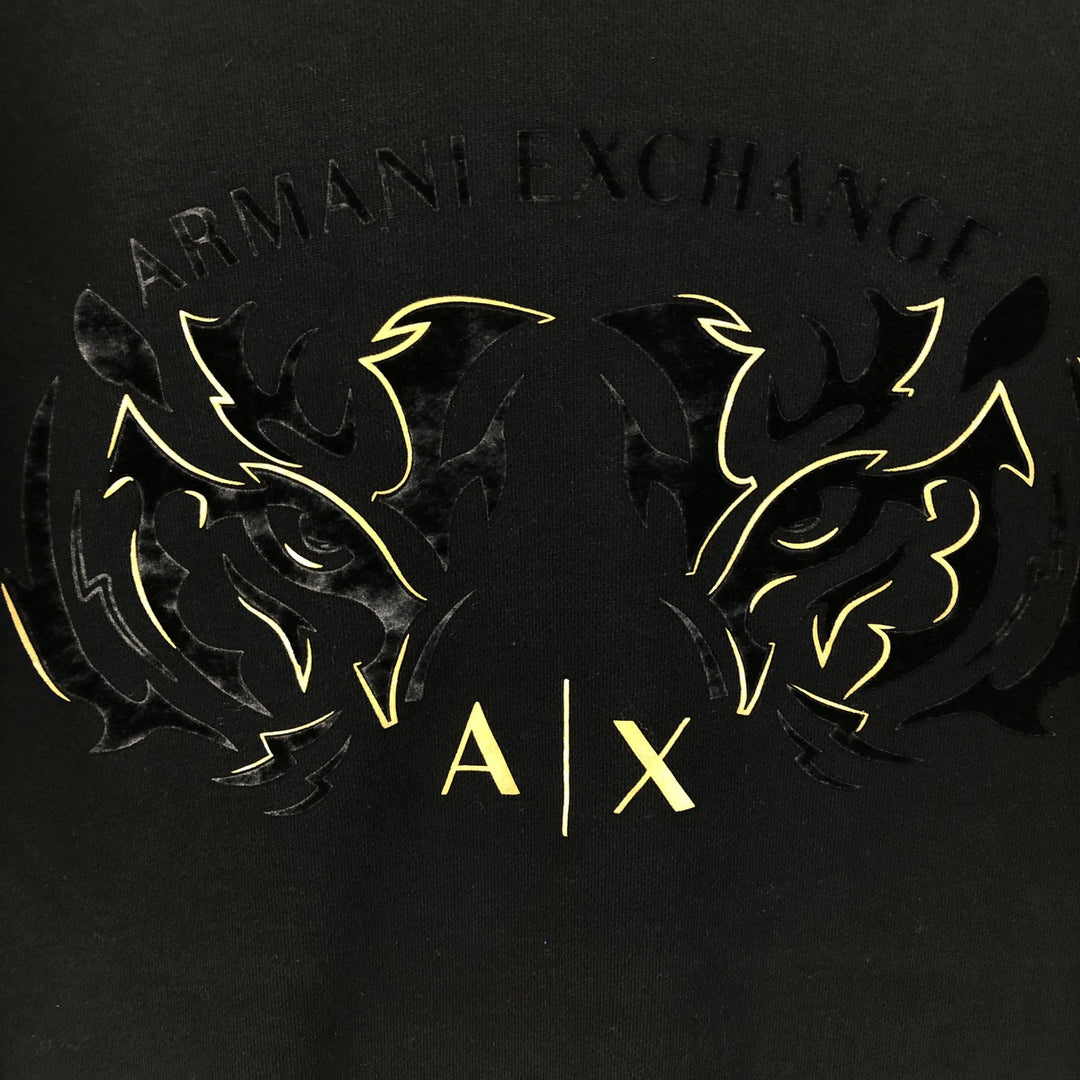 Armani ARMANI EXCHANGE logo sweatshirt, men's size S cotton black type Vintage Second Hand