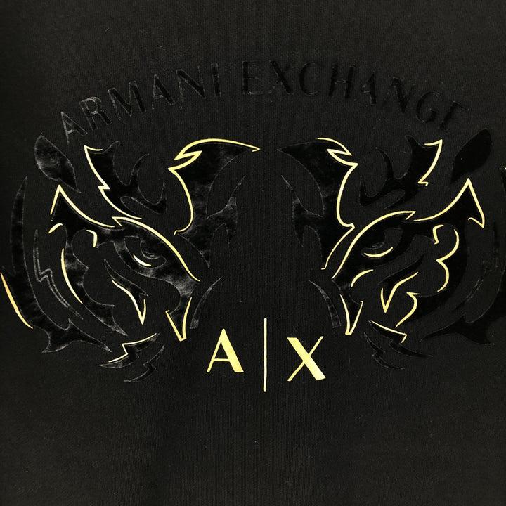 Armani ARMANI EXCHANGE logo sweatshirt, men's size S cotton black type Vintage Second Hand