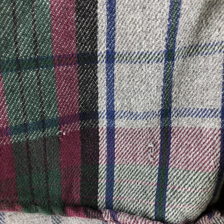 90'S Five Brother Long Sleeve Flannel Check Shirt Men's M Size Vintage unclear gray type Vintage Second Hand