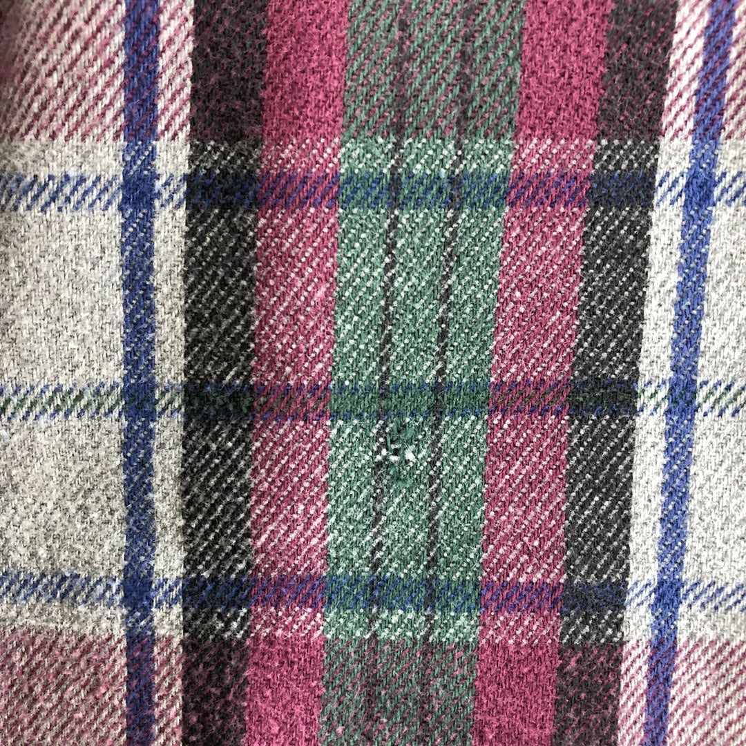 90'S Five Brother Long Sleeve Flannel Check Shirt Men's M Size Vintage unclear gray type Vintage Second Hand