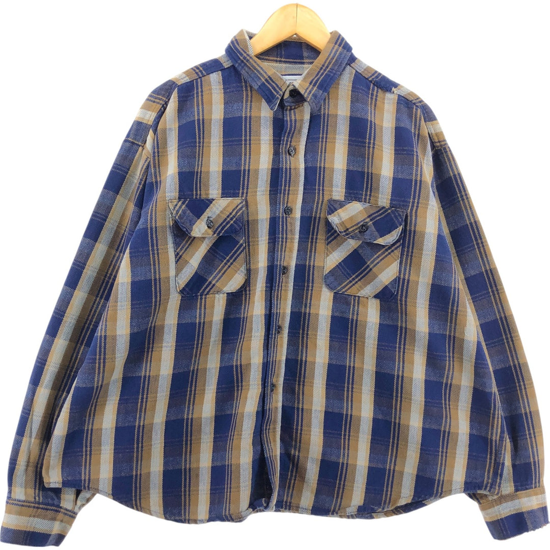 70s~80'S Five Brother Long Sleeve Heavy Flannel Check Shirt Made in USA Men's XL Vintage /eaa524055