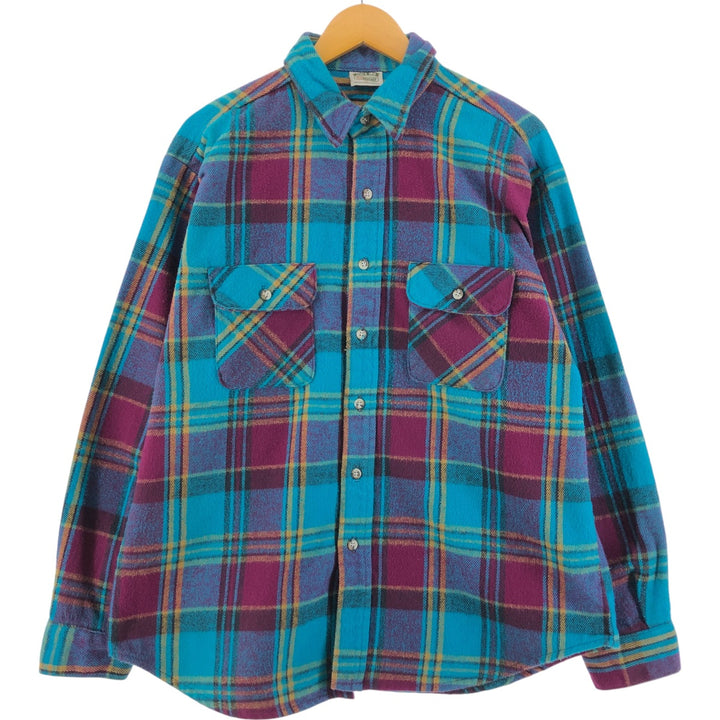 90'S Five Brother Long Sleeve Flannel Check Shirt Men's XL Vintage /eaa524056