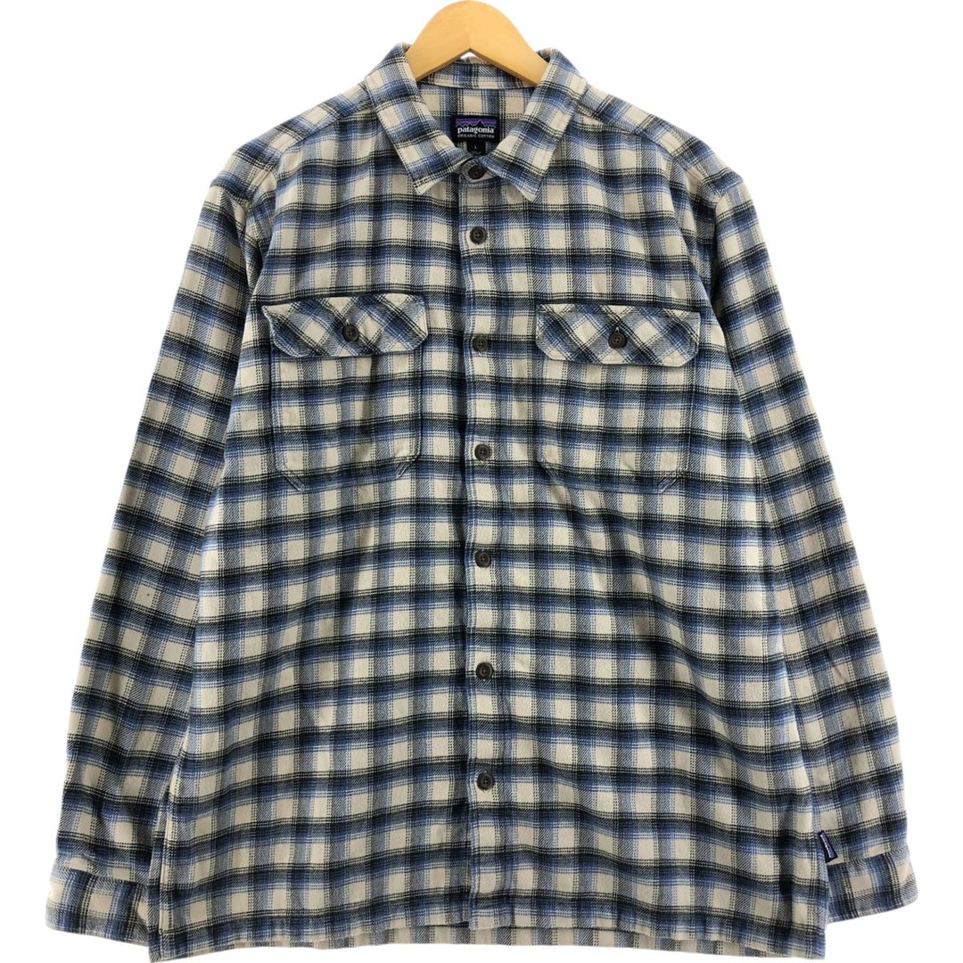 Patagonia ORGANIC COTTON Organic Cotton Long Sleeve Flannel Check Shirt Men's L Size / eaa524069