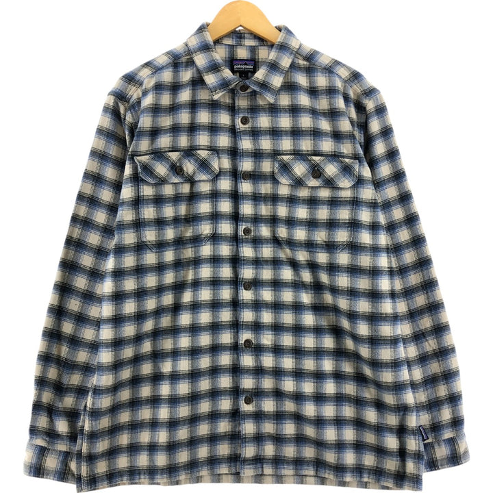 Patagonia ORGANIC COTTON Organic Cotton Long Sleeve Flannel Check Shirt Men's L Size / eaa524069