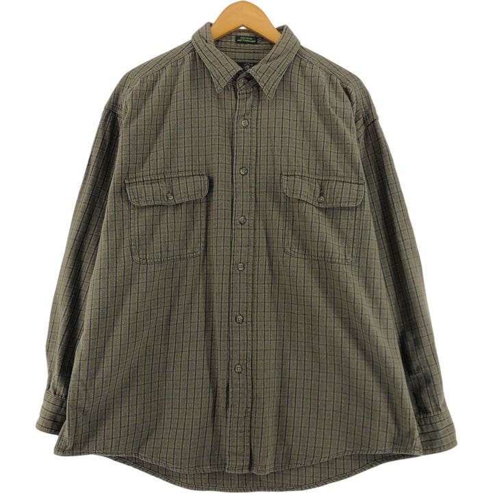 CLUB ROOM Long Sleeve Light Flannel Check Shirt, Men's Size XL cotton Beige type Vintage Second Hand