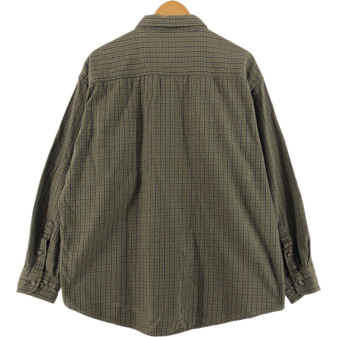 CLUB ROOM Long Sleeve Light Flannel Check Shirt, Men's Size XL cotton Beige type Vintage Second Hand