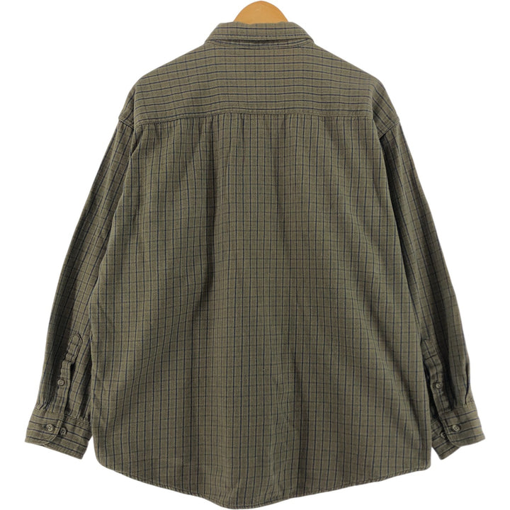 CLUB ROOM Long Sleeve Light Flannel Check Shirt, Men's Size XL cotton Beige type Vintage Second Hand