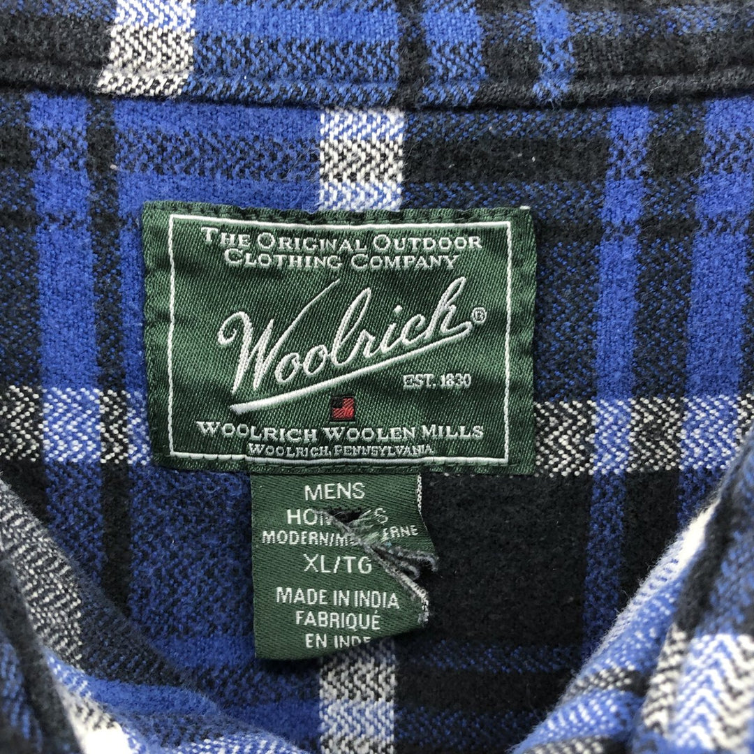 00'S WOOLRICH Long Sleeve Flannel Check Shirt Men's XL Size /eaa524200