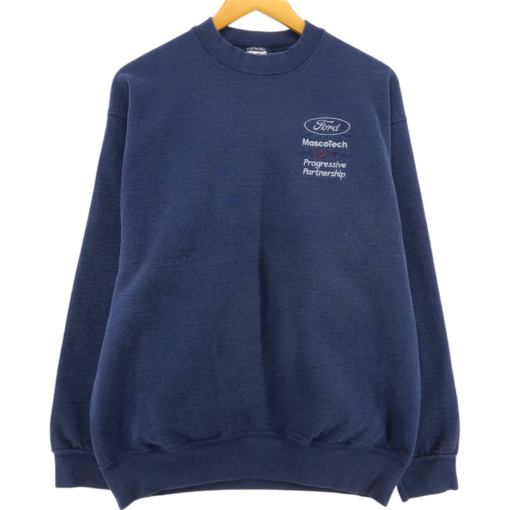 90'S Fruit of the Loom Ford Advertising Sweatshirt, Made in USA, Men's Size L, Vintage cotton navy blue type Vintage Second Hand