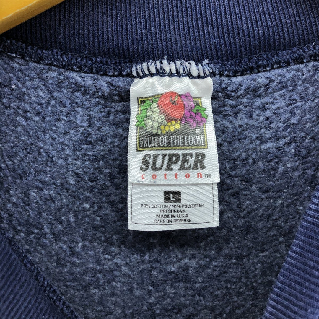 90'S Fruit of the Loom Ford Advertising Sweatshirt, Made in USA, Men's Size L, Vintage cotton navy blue type Vintage Second Hand