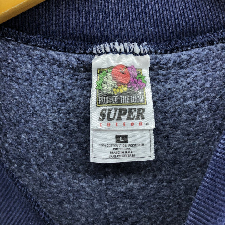 90'S Fruit of the Loom Ford Advertising Sweatshirt, Made in USA, Men's Size L, Vintage cotton navy blue type Vintage Second Hand