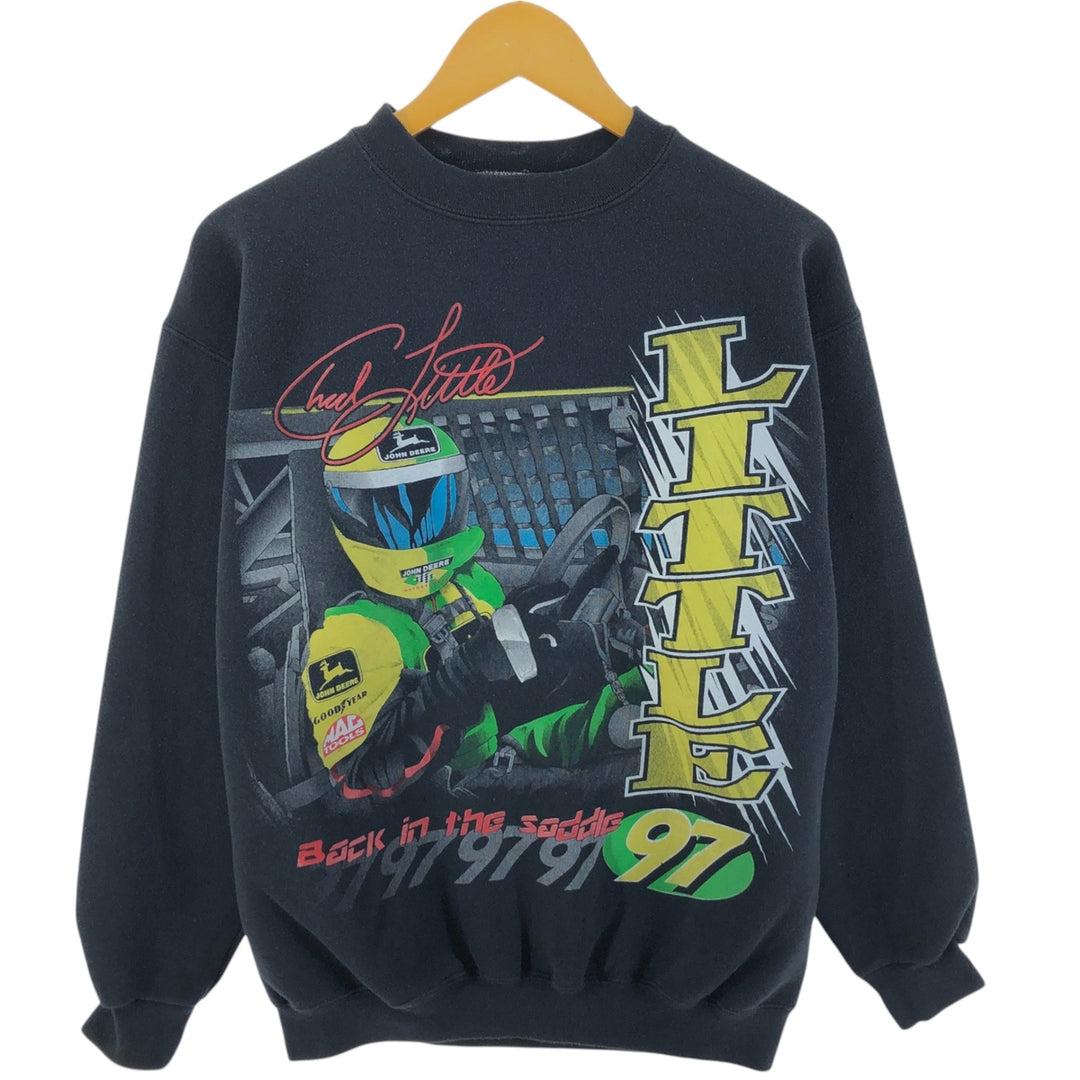 Vintage 90'S Tultex NASCAR print sweatshirt, Made in USA, Men's size M cotton black type Vintage Second Hand